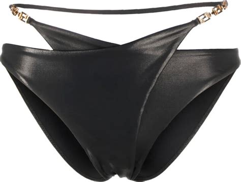 Versace Greca Detailed Layered Bikini Bottom ShopStyle Two Piece Swimsuits