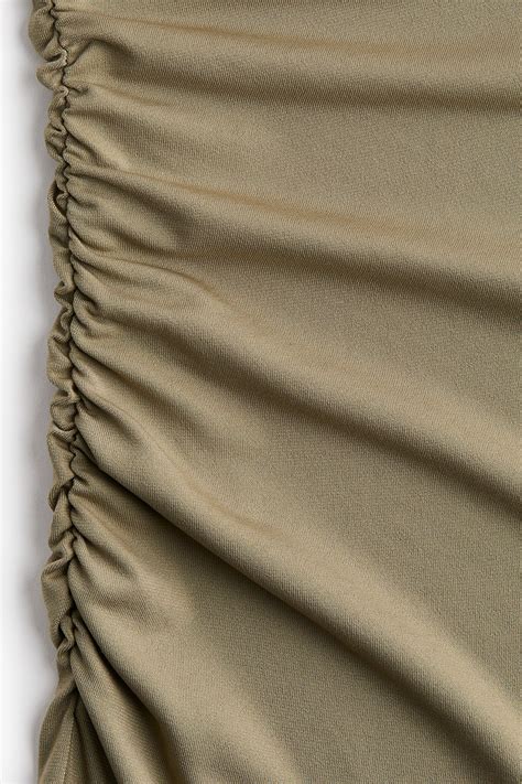 - Twist-Detail One-Shoulder Dress - Khaki green - Ladies | H&M CA