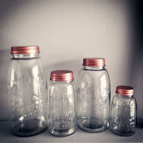 Love The Copper Lids On These Masons Glass Storage Jars Black Kitchen