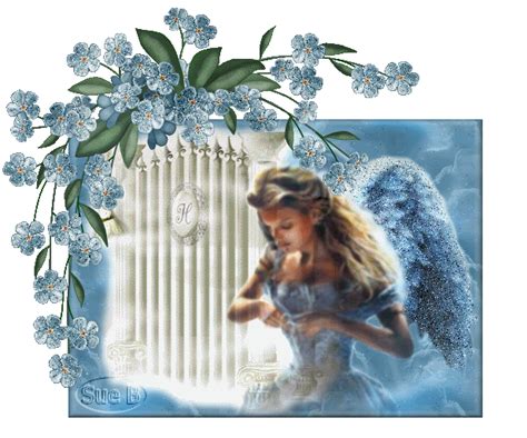 Femme Blonde Angel Fleurs Scintillant Gratuit Le Monde Des Gifs