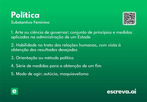 Explique O Significado Da Palavra Política - Política - Significado e Sinônimo - escreva.ai