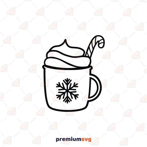 Hot Chocolate Mug Outline SVG In Hot Chocolate Hot Chocolate