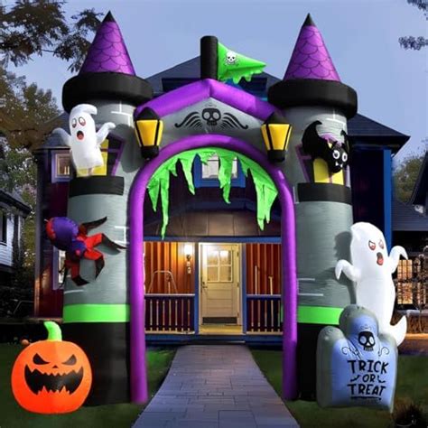 2024 Halloween Inflatables Pumpkin Castle Archway 11ft With