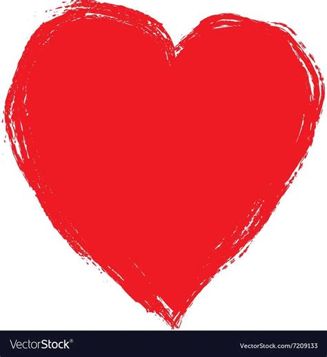 Red Brush Heart Vector Image On Vectorstock Vector Free Floral