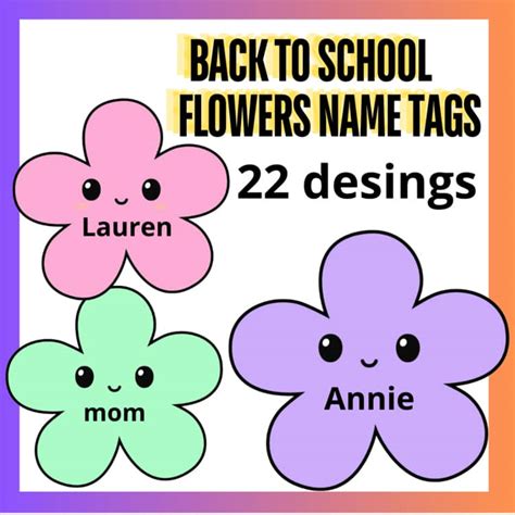 flower  tags editable   school classroom decor tpt