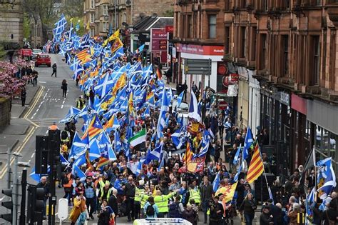 Long Live Free Scotland Thousands Take To Streets Of Glasgow For