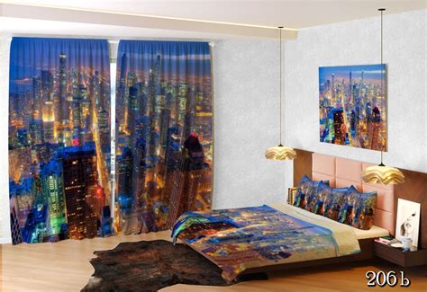 Для гостиной, спальни ФотоШторы "Огни Чикаго"