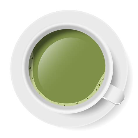 top view of green tea cup 13743903 PNG