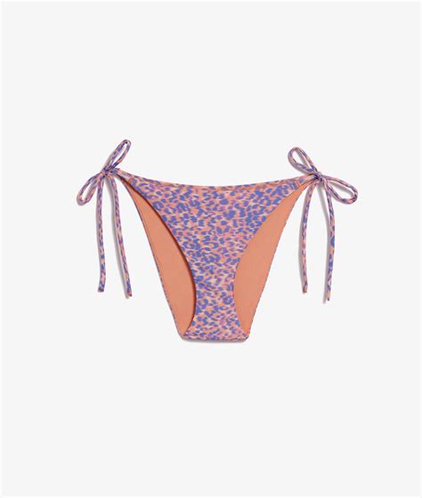 Leopard Print String Bikini Bottom Rosalia Spe Imp Fd Mauve Etam