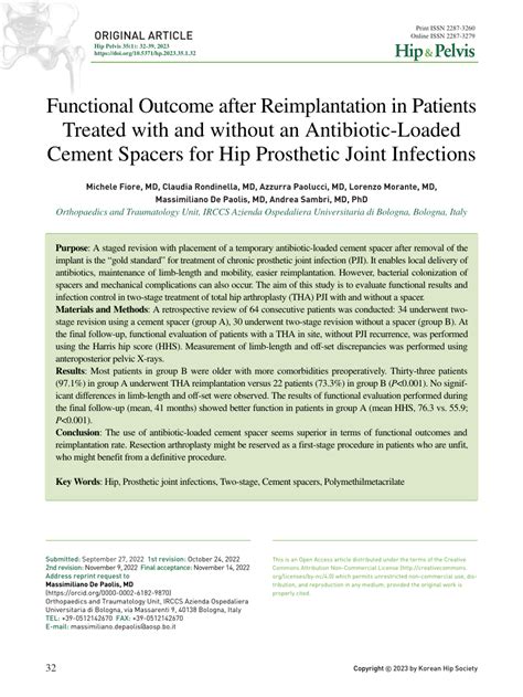 Pdf Functional Outcome After Reimplantation In Patients Treated With