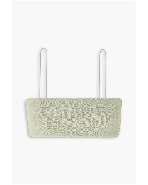 TOTEME Shirred Bikini Top In White Lyst