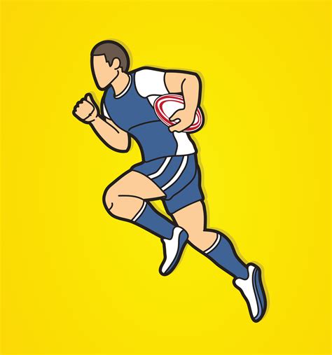 Cartoon Rugby Players Running Action 9725229 Vector Art at Vecteezy