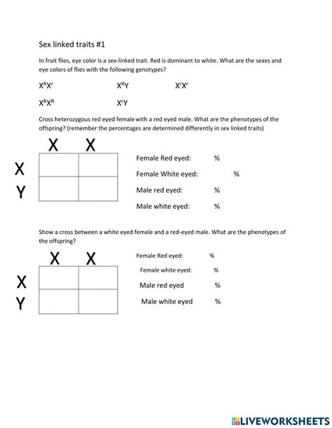 Sex Linked Practice Problems Two KEY Bio Accel Name Date