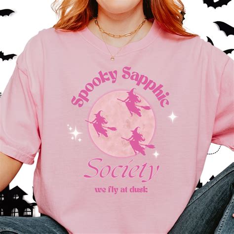 Spooky Sapphic Society Lesbian Halloween Shirt Queer Halloween