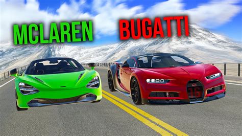 Bugatti vs McLaren Arabalar MAX HIZ YARIŞINDA Örümcek Abi ile