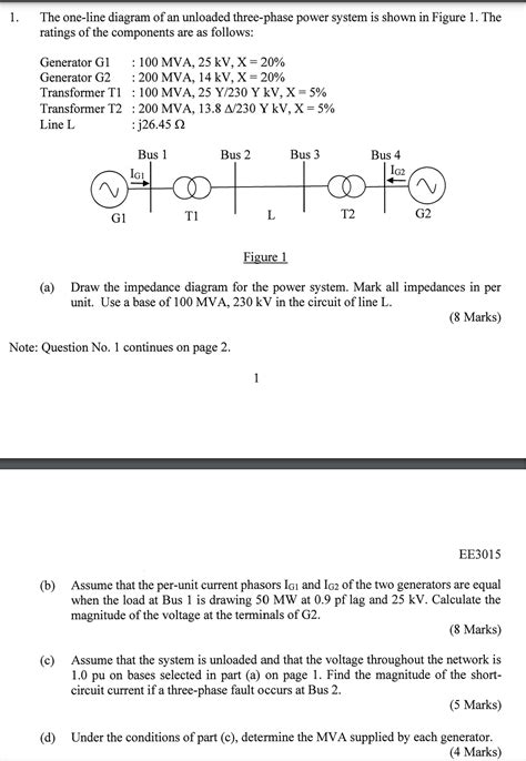 One Line Diagram For Three Phase Calculating Power Solved Th