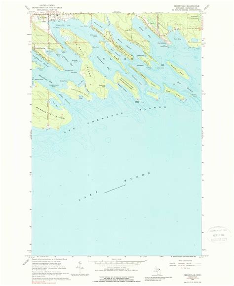 Classic USGS Cedarville Michigan 7.5'x7.5' Topo Map – MyTopo Map Store