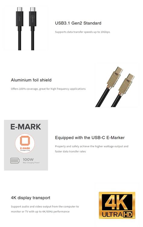 Cruxtec USB-C to USB-C Full Feature Syncing and Charging USB Cable - 2m