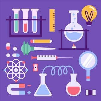 vector science lab objects illustration