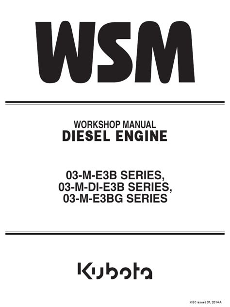 KUBOTA V2403 Workshop Manual | PDF | Horsepower | Diesel Engine