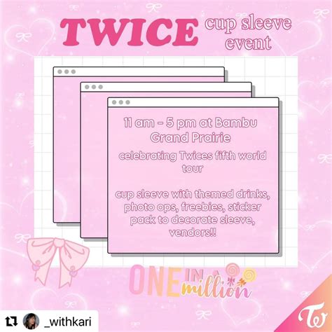 🍭 Twice Cup Sleeve Event In Grand Prairie June 21st 2023 From 1100am