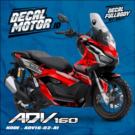 Jual Stiker Decal Fullbody ADV 160 Tahun 2022 2023 Variasi Blue Red