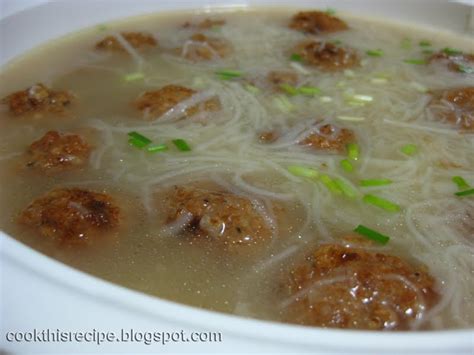 Cook this Recipe: Recipe: Misua Soup with Fried Meatballs