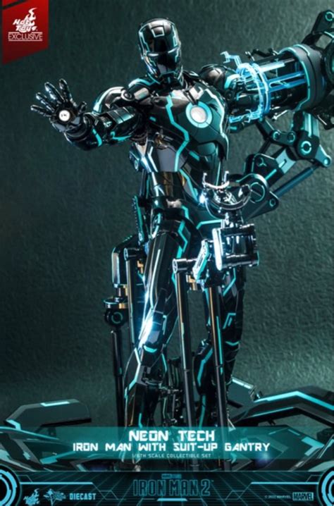 Hot Toys Exclusive Neon Tech Ironman Iron Man With Suit Up Gantry Hobbies Toys Toys Games