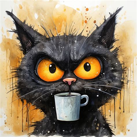 cat  coffee drink art  stock photo public domain pictures