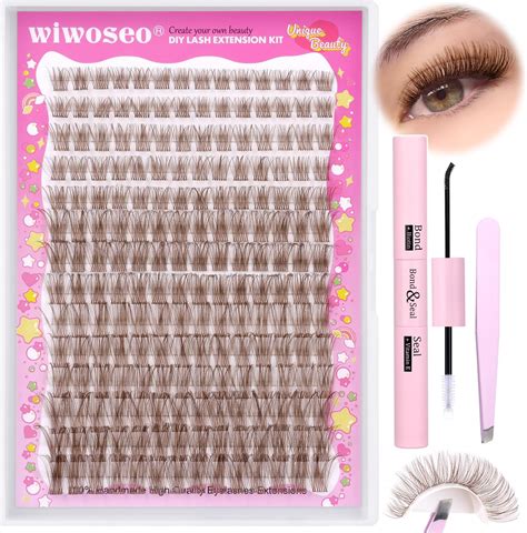 Amazon Wiwoseo Brown Lash Clusters Kit Brown Lash Extension Kit