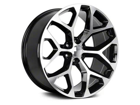 Strada Oe Replica Silverado 1500 Snowflake Gloss Black Machined 6 Lug Wheel 24x10 31mm Offset