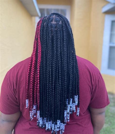 8 Large Knotless Braids With Beads Hairstylecamp