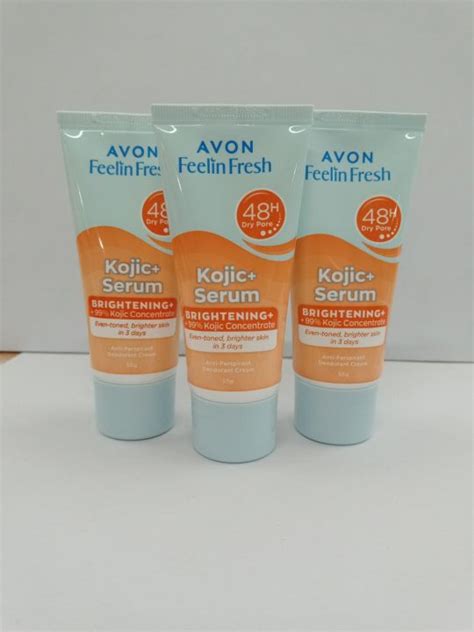 AVON FEELIN FRESH QUELCH KOJIC SERUM ANTI PERSPIRANT DEODORANT CREAM