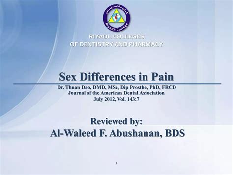 Sex Differences In Pain PPTX