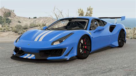 Ferrari 488 Pista Red Ribbon For BeamNG Drive