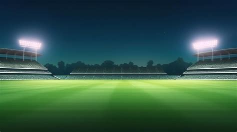 Premium AI Image | Cricket stadium in lights and flashes Generative ai