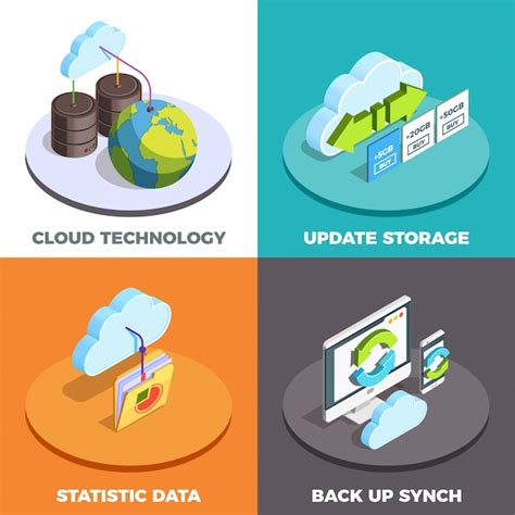 Free Vector Cloud Service Concept Isometric