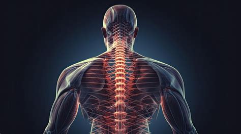 Premium AI Image | Back muscles of a man with spine medically 3D ...