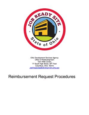 Fillable Online Development Ohio Reimbursement Request Procedures