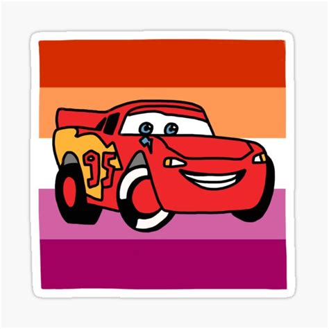 Lesbian Lightning Mcqueen Sticker By Smudgythoughts Redbubble