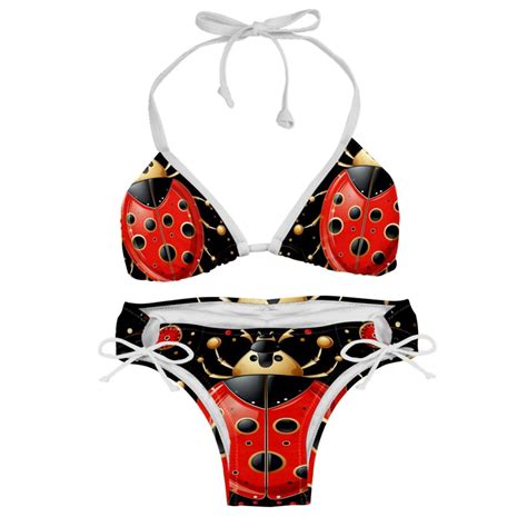 Seven Starred Ladybird Detachable Sponge Adjustable Strap Bikini Set Two Pack Swimsuit For Women