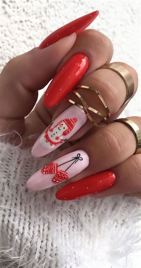 Pretty Festive Nail Colours Designs Pink And Red Christmas