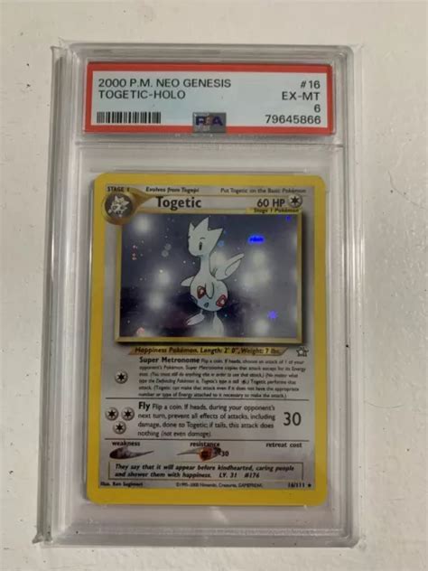 Pok Mon Allemand Neo Genesis Togetic Holo Psa Eur