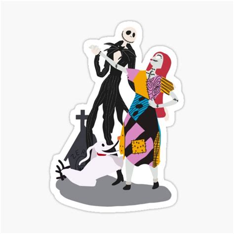 Jack Skellington And Sally Sticker For Sale By OmerNark Redbubble