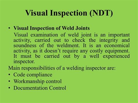 Ndt Visual Inspection Ppt