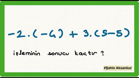 İşlem Yeteneği Sözlüğü Soru 13 TYT AYT Temel Matematik Kolay ve Orta