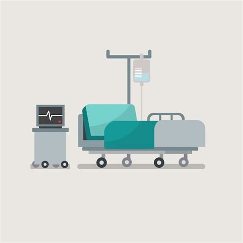 Free Vector Hospital Scene With Sick Patient In Bed On White Background