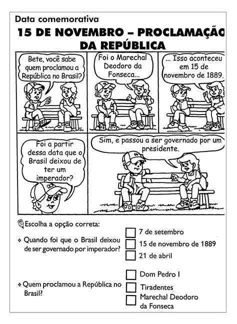 Atividades Sobre A Proclamação Da Republica Educação Infantil