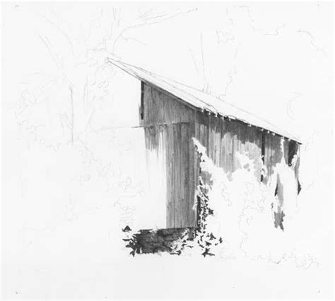 Drawing A Rustic Barn Clutch Pencil Demo Barn Drawing Rustic Barn Drawings