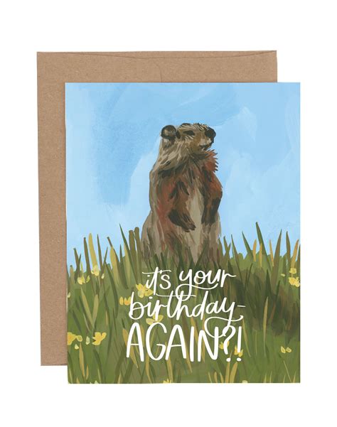 Groundhog Birthday Greeting Card - 1canoe2